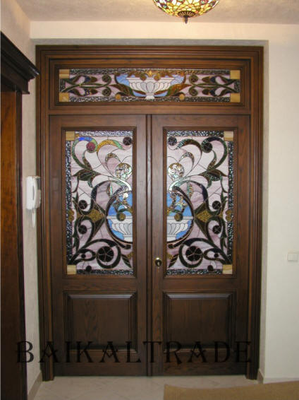 раздвижная дверь с витражом